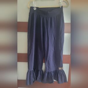 Matilda Jane Deep Blue Ruffle Pants Women Size Medium